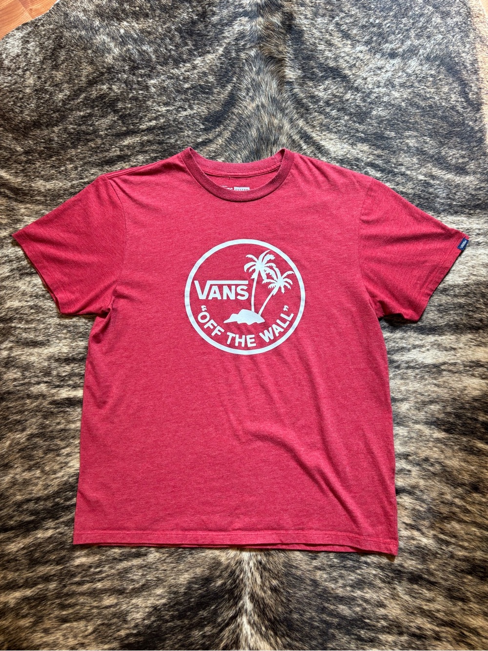 Vans Men’s Short Sleeve Red T Shirt, Size Large